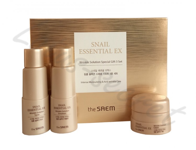 Набор миниатюр антивозрастной The Saem Snail Essential EX Wrinkle Solution Special Gift 3 Set
