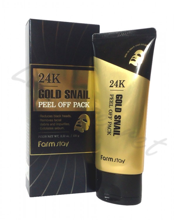 Маска-пленка с золотом и муцином улитки FarmStay 24K Gold Snail Peel Off Pack