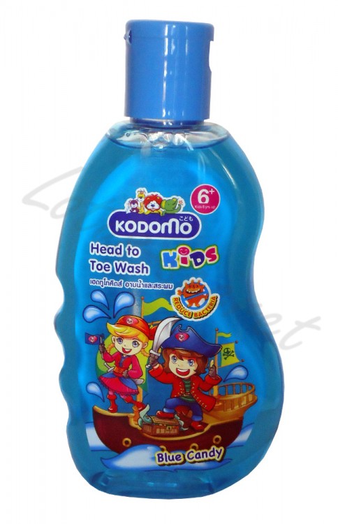 Средство для мытья "От макушки до пяточек" Мармеладное Lion Kodomo Kids Head to Toe Wash Blue Candy