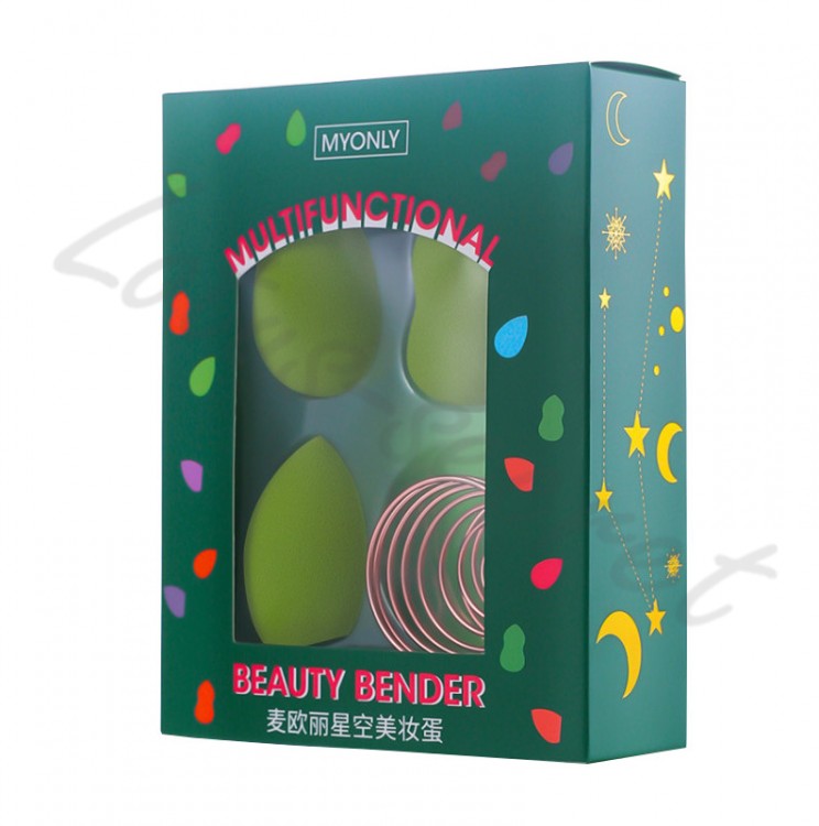Подарочный набор спонжей с подставкой MYONLY Multifunctional Beauty Blender, матча, 3 шт.
