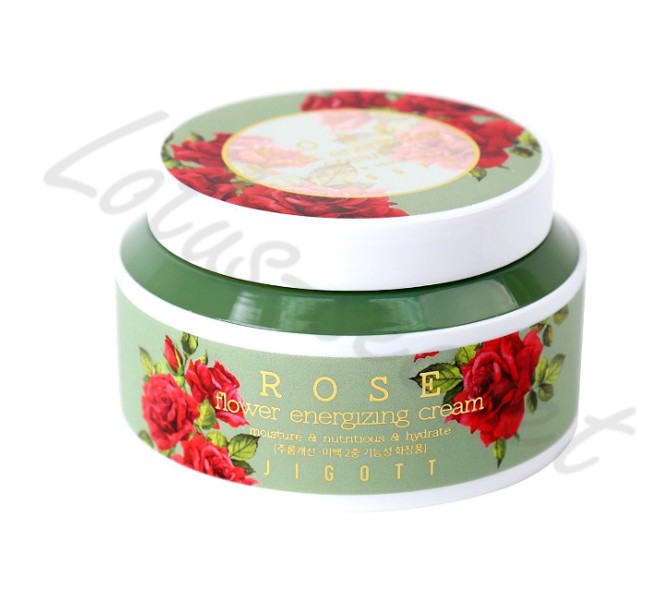 Крем для лица тонизирующий с экстрактом дамасской розы Jigott Rose Flower Energizing Cream 