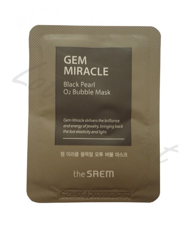 Пробник "Маска кислородная с экстрактом черного жемчуга" The Saem Gem Miracle Black Pearl O2 Bubble Mask Sample
