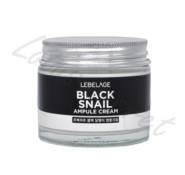 Крем для лица ампульный с муцином черной улитки Lebelage Ampule Cream Black Snail