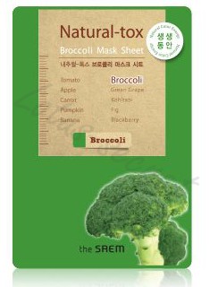 Маска-детокс тканевая с экстрактом брокколи The Saem Natural-tox Broccoli Mask Sheet