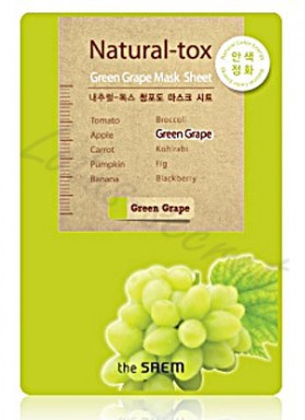 Маска-детокс тканевая с экстрактом зеленого винограда The Saem Natural-tox Green Grape Mask Sheet