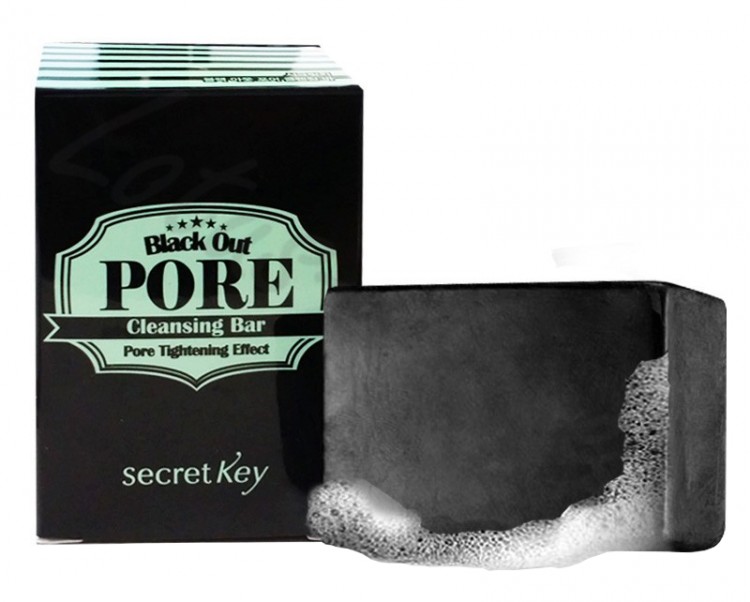 Мыло с древесным углем для очищения и сужения пор Secret Key Black Out Pore Cleansing Bar