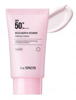 Крем солнцезащитный интенсивный розовый The Saem Eco Earth Power Pink Sun Cream SPF 50+/PA++++