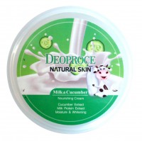 Питательный крем для лица и тела молочный с экстрактом огурца Deoproce Natural Skin Milk Cucumber Nourishing Cream, 100 г