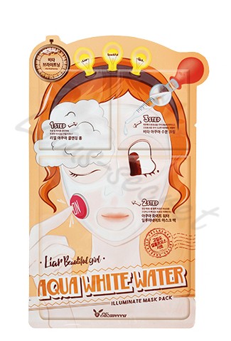 Маска для лица трехэтапная увлажняющая Elizavecca 3-Step Aqua White Water Illuminate Mask Pack