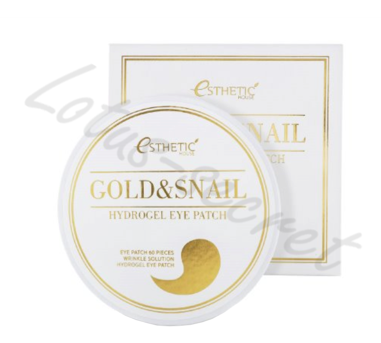 Гидрогелевые патчи для глаз с золотом и улиточным муцином Esthetic House Hydrogel Eye Patch Gold & Snail