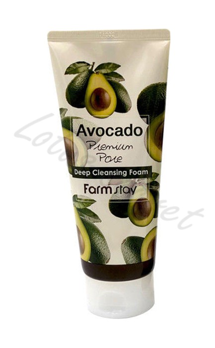 Пенка для глубокого очищения с маслом авокадо FarmStay Avokado Premium Pore Deep Cleansing Foam