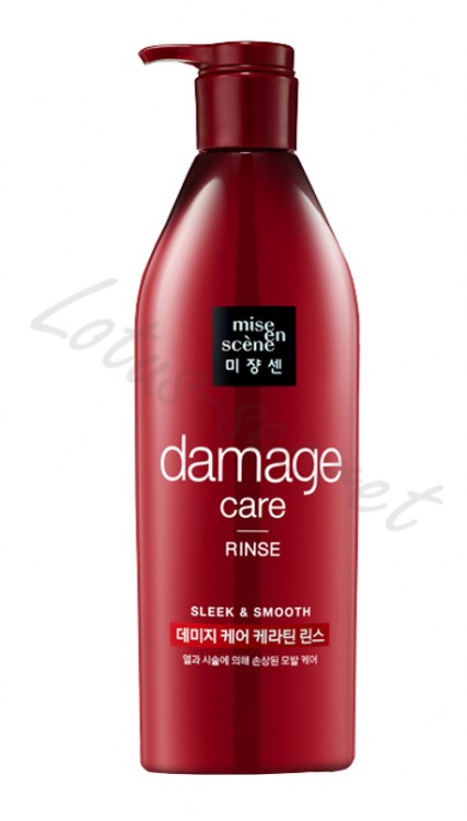 Кондиционер Mise en scene Damage Care Rinse для сильно поврежденных, окрашенных и химически завитых волос, 680 мл