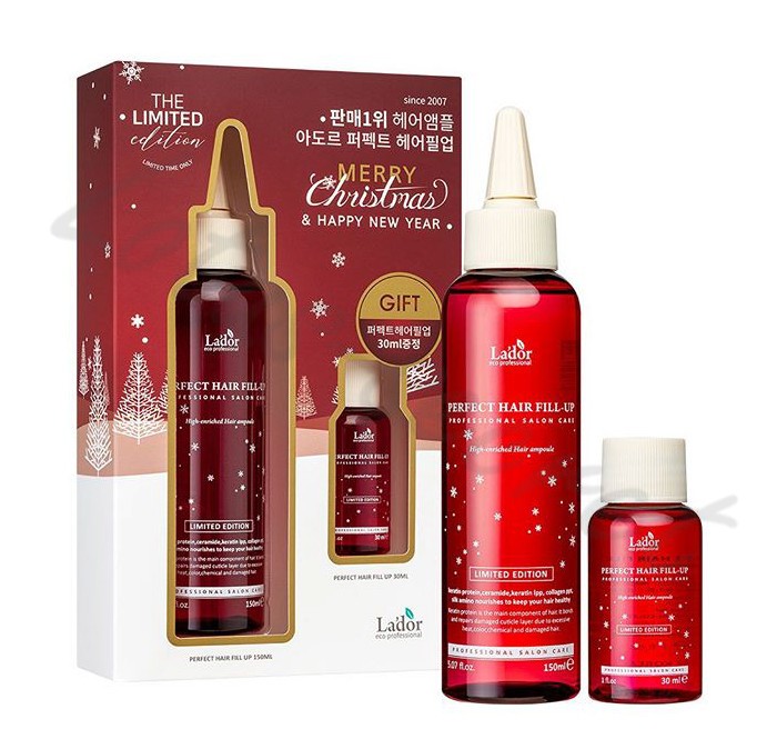 Филлер для восстановления волос (подарочный набор) Lador Christmas Limited Edition Perfect Hair Fill-Up, 150мл +30мл