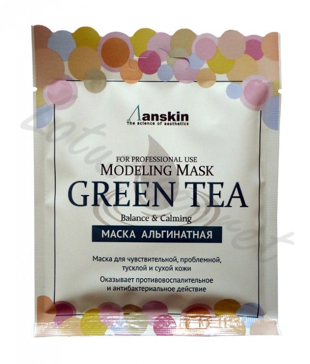 Маска альгинатная успокаивающая с экстрактом зеленого чая (саше) Anskin Grean Tea Modeling Mask Balance & Calming, 25 г