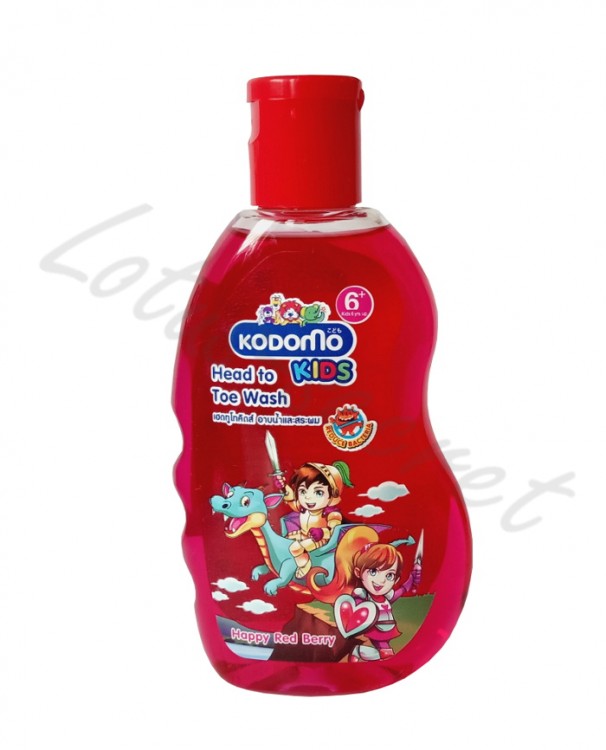 Средство для мытья "От макушки до пяточек" Ягодное Lion Kodomo Kids Head to Toe Wash Happy Red Berry