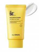 Крем солнцезащитный для жирной кожи лица The Saem Eco Earth Power No Sebum Sun CreamSPF50 PA+++  