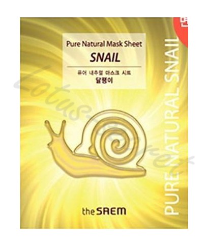 Маска тканевая восстанавливающая с муцином улитки The Saem Pure Natural Mask Sheet Snail, срок годности до 14.04.22