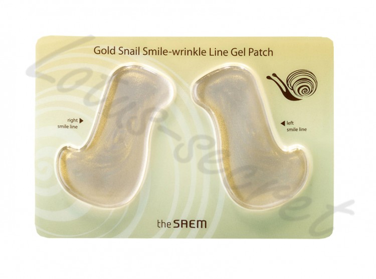 Маска против морщин в носогубной области с золотом и экстрактом улитки The Saem Gold Snail Smile-Wrinkle Line Gel Patch