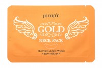 Маска гидрогелевая с экстрактом золота "Крылья ангела" для эластичности и молодости кожи шеи Petitfee Hydrogel Angel Wings Gold Neck Pack