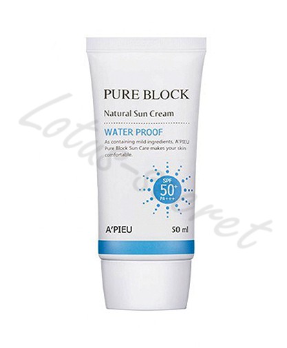 Солнцезащитный водостойкий крем SPF 50+ A'pieu Pure Block Natural Waterproof Sun Cream SPF50+/PA+++