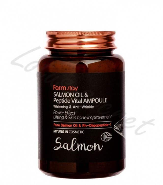 Сыворотка ампульная с маслом лосося и петидами FarmStay Salmon Oil & Peptide Vital Ampoule